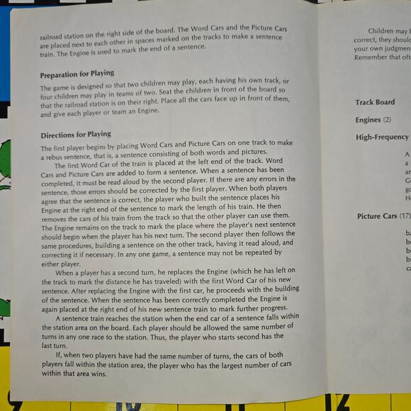 Houghton Mifflin Get Set Games for Beginning Readers 1972 Sentence Train Complet - Picture 4 of 16